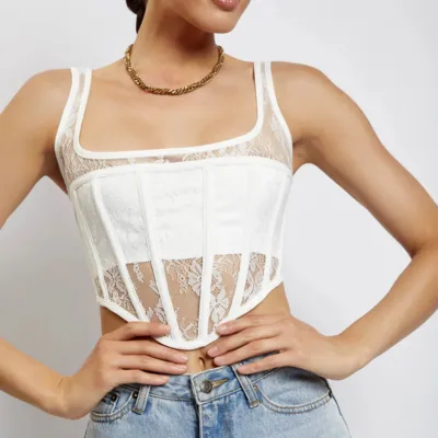 Gennemsigtig blonde bustier