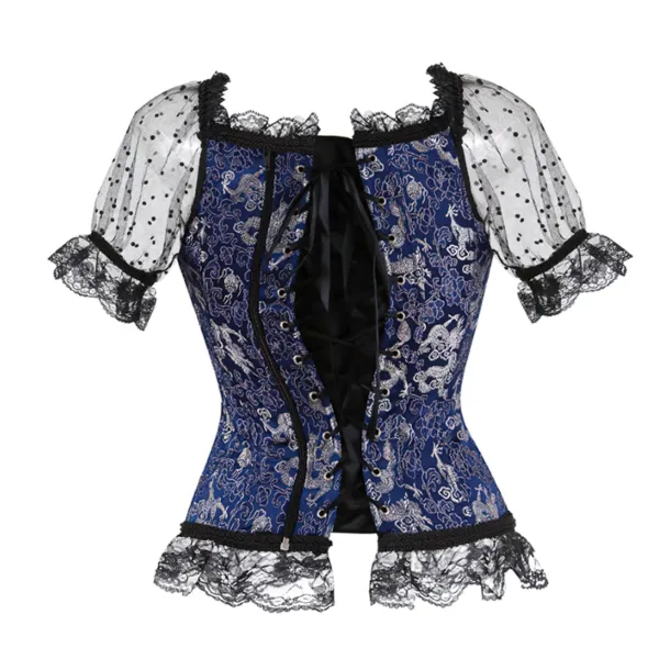 corset-bleu-et-dentelle-noire-zoom-dos Blåt korset og sorte blonder