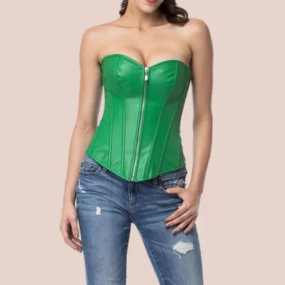 corset-cuir-vert Grønt læderkorset