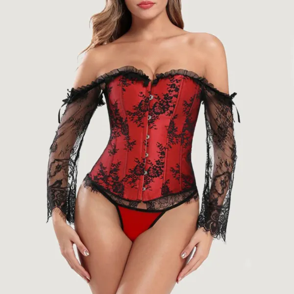 corset-dentelle-noire-et-rouge Sort og rødt blondekorset