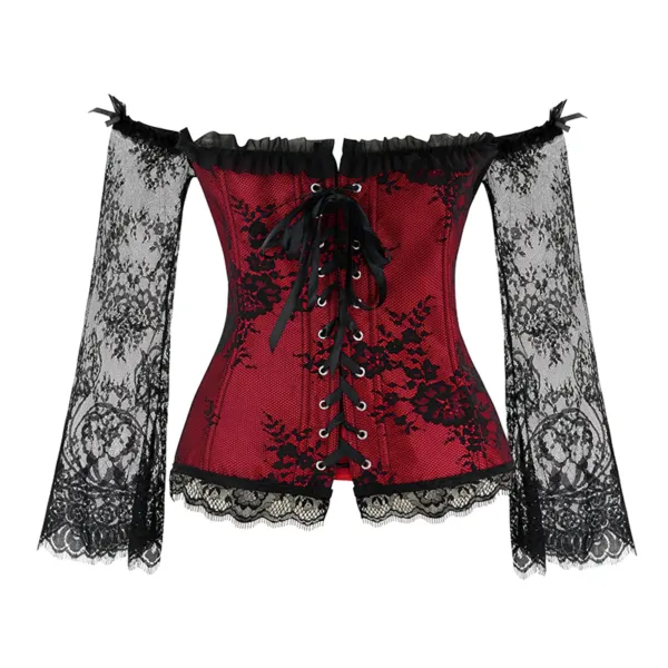 corset-dentelle-noire-et-rouge-zoom-dos Sort og rødt blondekorset