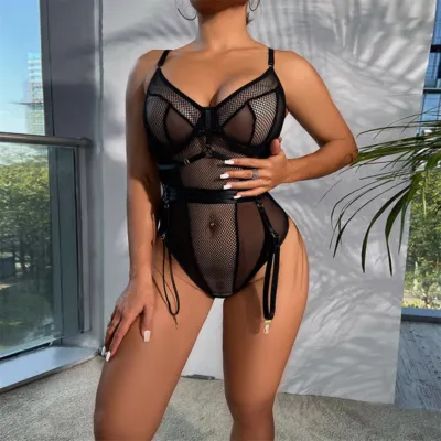 guepiere-sexy-transparente Sexet sort gennemsigtig bustier