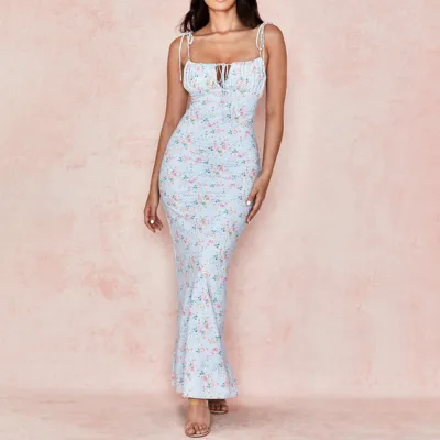 robe-longue-style-corset Lang kjole i korset-stil med blomsterprint